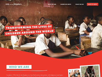 Kids For The Kingdom - Web Design Landing Page