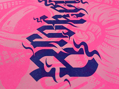 Broken Barriers astronaut blue lettering overlay pink poster print screenprint space type typographic typography