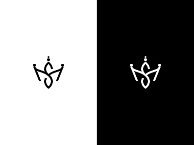 M And S Letter Shape A Crown Logo In Black And White By Andika On Dribbble