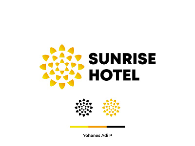 Sunrise Hotel Logo brand identity branding branding agency branding design hotel logo logo design logodesign logotype minimal resort simple logo sun sunflower travel vector