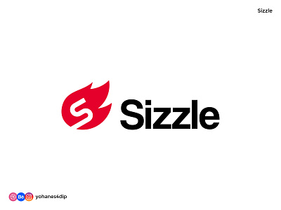 Sizzle Flame Logo - Daily Logo Challenge abstract logo combination logo combination mark dailylogo dailylogochallenge design flame logo flat logo logo design logodesign minimal simple logo