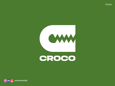 Croco - Combination Mark Logo combination mark crocodile design flat logo logo design logodesign logomark logotype minimal monogram simple design simple logo