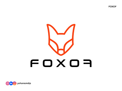 FOXOF - line art Fox logo daily logo daily logo challenge design flat fox fox logo line art logo logo design logo mark logodesign logotype minimal orange outline simple logo