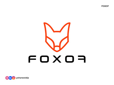 FOXOF - line art Fox logo