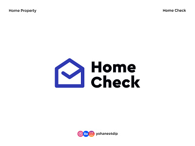 Home Check - Home Property Logo check design flat generic hoem property home logo house logo icon line art logo logo design logodesign logomark logotype minimal outline logo simple logo