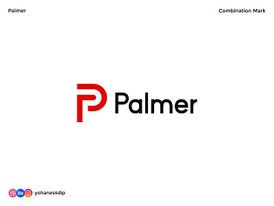 Palmer - Combination Mark Logo abstrack design flat lettering lettermark logo logo design logodesign logomark logotype minimal monogram simple logo wordmark