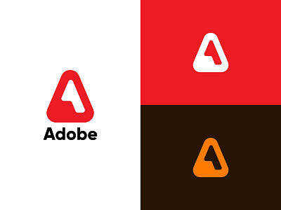 adobe logo concept app branding design flat icon logo minimal vector web website