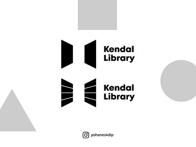 Kendal Library Logo app branding flat illustration logo minimal vector
