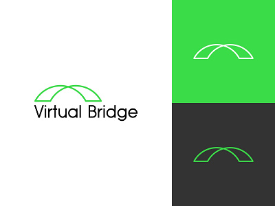Virtual Bridge Logo app branding design flat logo minimal ui