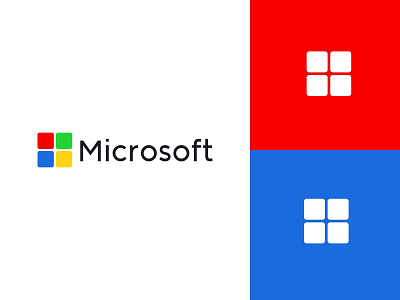 Redesign Microsoft Logo (Unofficial) app branding design flat illustration logo minimal ui vector website