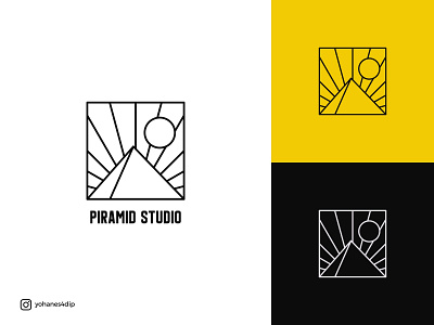 Piramid Studio design flat line line art logo logo design minimal outline piramid