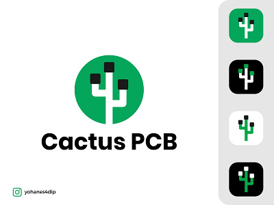 Cactus PCB Logo app branding design logo logo design logodesign minimal simple logo ui vector