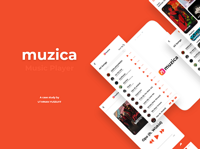 Muzica (music player) mobile application case study app design interaction design ui uiux appdesign signup login