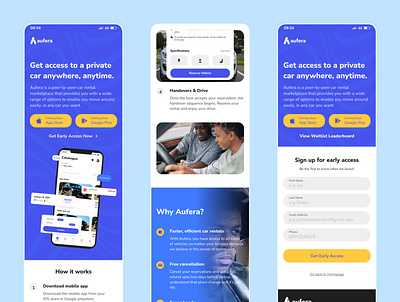 Aufera | Landing Page | Mobile View