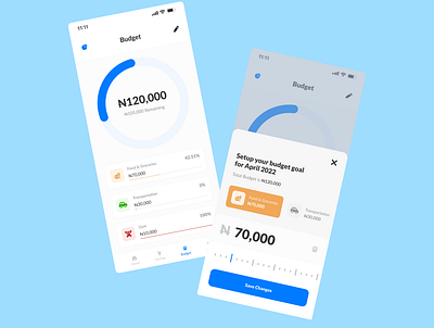 Fintech Mobile App Budget budget fintech mobile app ui