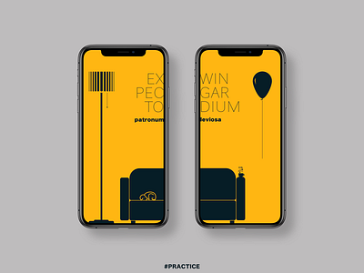 Expecto patronum! app design flat flutter illustration minimal sketch ui vector yellow youth