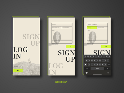 Login screen, anyone? app design lines login neon sign up sketch typography ui ux vintage