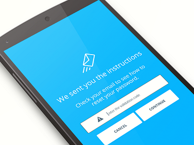 Reset Password Instructions android buttons ios mobile sign in sign up ui