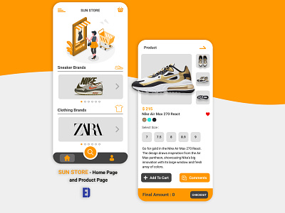 Sun Store - Home Page And Product Page