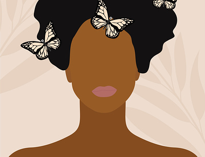 butterflies on the hair black woman butterflies