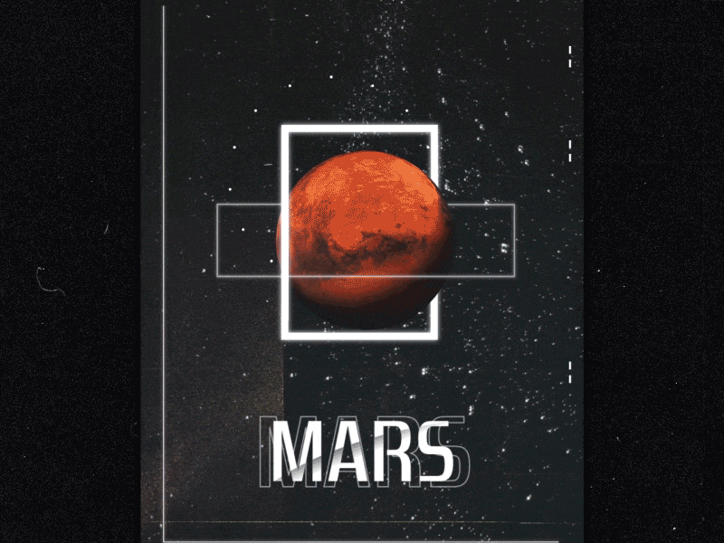 Mars poster 2d 2danimation adobeaftereffects aftereffects animated gif design glitch mars planet poster space stars