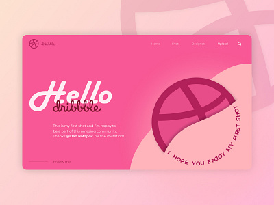 Hello Dribbble! app design illustration minimal ui ux web website