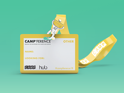 Name-tag | Camp'ference card card design colorful design graphic design illustrator indesign name tag print print card design print design startup tag