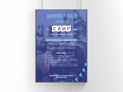 Poster | The Camp bring your family to work community design event event design family family and work graphic design poster poster design print print design printet material startups work