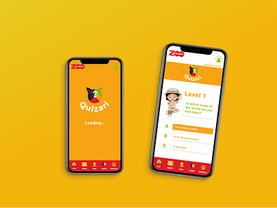 App Game | Givskud Zoo | Quizari app app design app game application application design application game children colorful design education educational game game game design green illustration kids questionary questions ui yellow