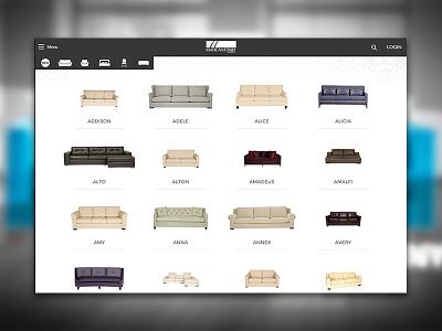 Catalog UI Design browse catalog clean furniture grid minimalist products ui ux webdesign
