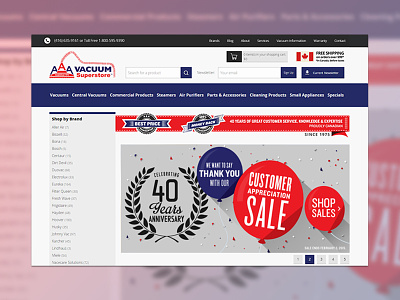 AAA Vacuum E-Commerce Website cart interface shopping ui uidesign userexperience ux uxdesign webdesign website