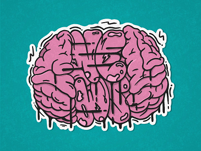 Brain News - Sticker branding custom design graffiti graffiti digital hand lettering handpaiting illustration lettering procreate stickers