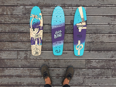 Effe X Oh Luna Collective design handpaiting illustration lettering painting skateboard typography