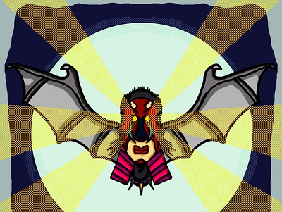 Batfrican art arthropod batman dragon freedom graphic design graphics illustration insect invertebrate kite man no person pest poster stripe symbol toy vector yellow