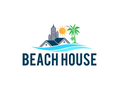"Beach" Real estate Logo Design elegant ornament golden luxury handyman home logo house logo logo mortgage realestate logo realtor woodwork logo
