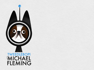 New banner / icon boston terrier character futura space puppy tweedlebop