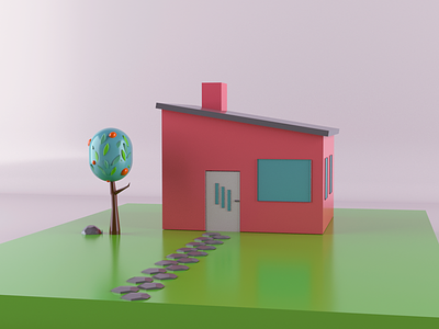 House 3d design digital illustration illustration