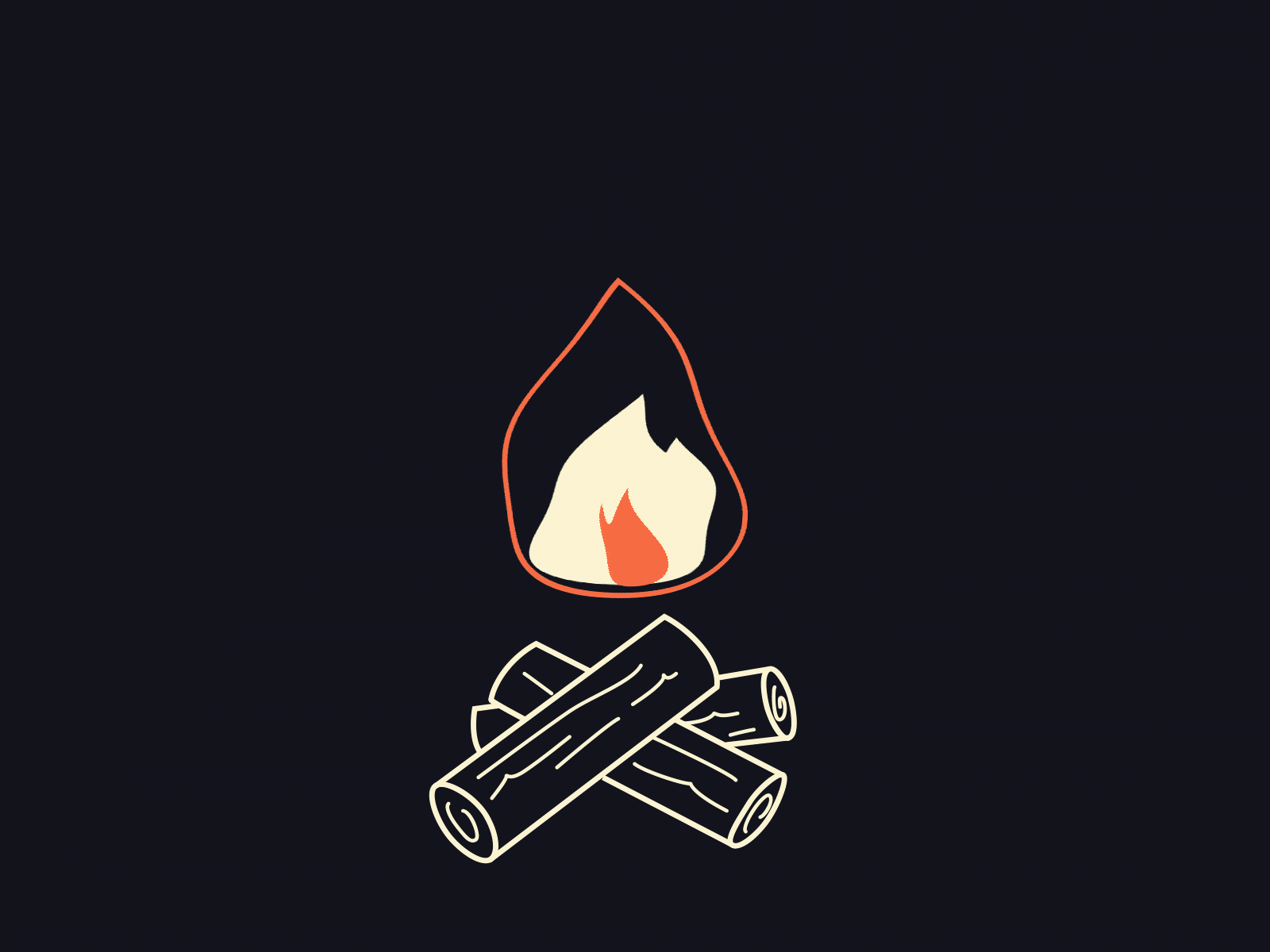 little campfire 2d 2danimation animation after effects digital animation gif animated illustration