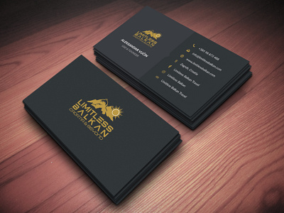 Business card with dark background