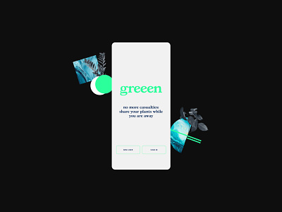 Greeen app branding design interaction minimal plants plants app typography ui