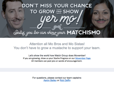 Movember reminder email