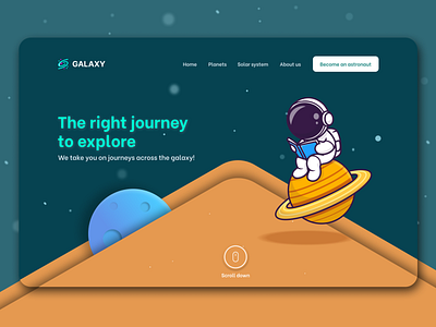 Galaxy travel galaxy travelling ui web design
