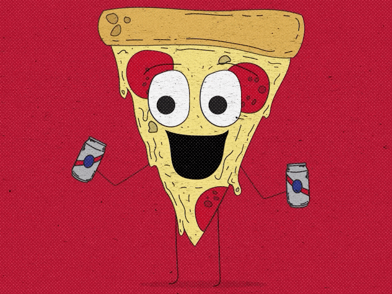 Drunk Pizza 2d animation character character animation mograph motion motiongraphics pizza