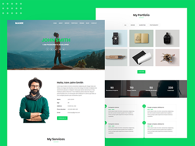 Manik Personal Portfolio HTML Template