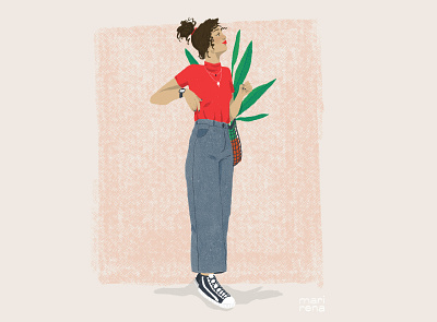 plant lady brushes character design illustration photoshop