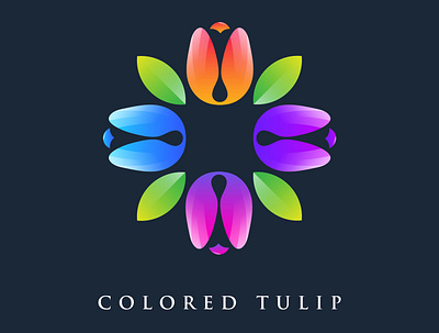 Modern gradient flower tulip logo icon vector design feminine
