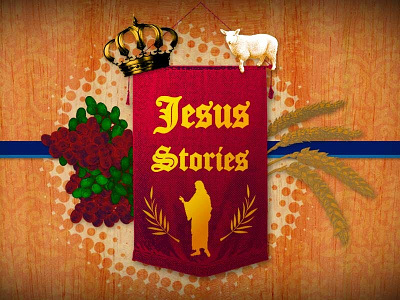Jesus Stories graphic christian church graphic design jesus non profit sermon series slide