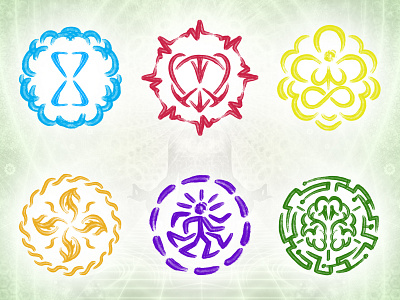 Yoga Meditation Mantra Icons