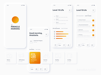 The Miracle Morning App | Neumorphism | Light Theme app app design ios miraclemorning mobile neumorphic neumorphism ui ux