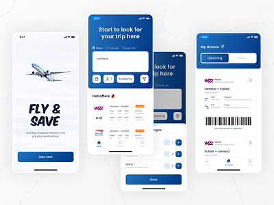 Airline tickets - Fly & Save airline tickets app app design booking ios mobile plane tickets ui ux